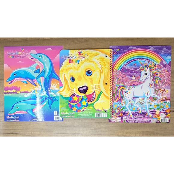 Lisa Frank 30th Birthday Bundle -Binder Folder Notebook Unicorn Dog Xtra Folder - Picture 3 of 6